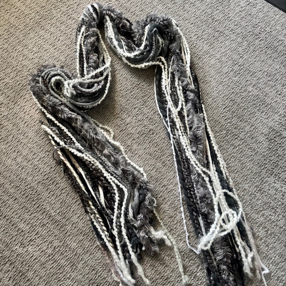 Scarf Multi Colored Grey's and Whites Yarn Scarf